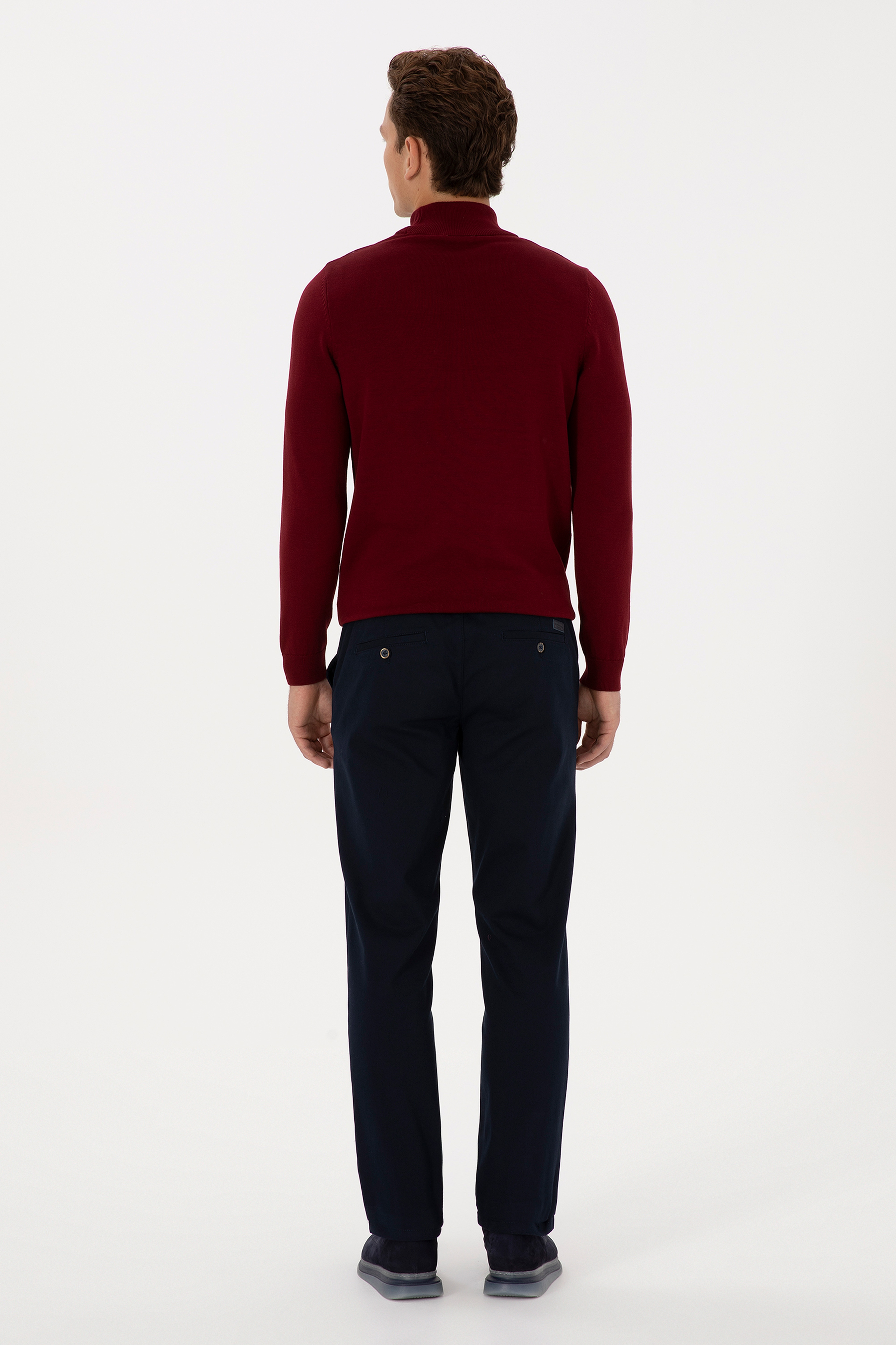 Erkek Regular Fit Lacivert Kanvas / Chino Pantolon