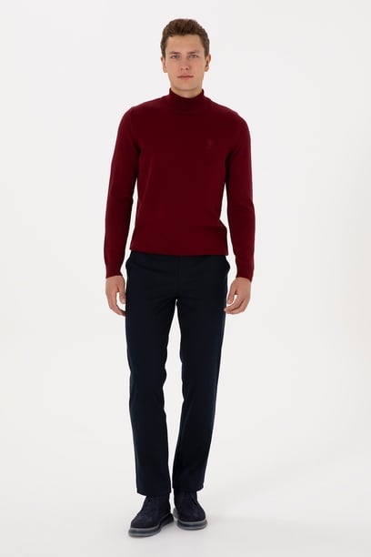 Erkek Regular Fit Lacivert Kanvas / Chino Pantolon