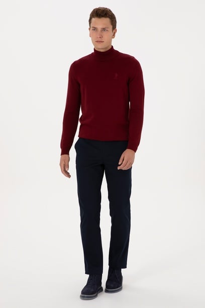 Erkek Regular Fit Lacivert Kanvas / Chino Pantolon