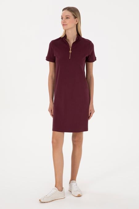 Kadın Bordo Örme Elbise