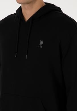 Erkek Comfort Fit Kapüşonlu Siyah Basic Sweatshirt - 50313746017