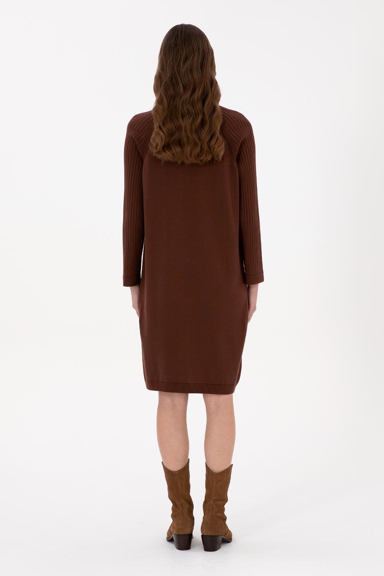 Kadın Kahverengi Triko Elbise - 50314732013