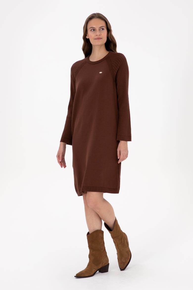 Kadın Kahverengi Triko Elbise - 50314732013