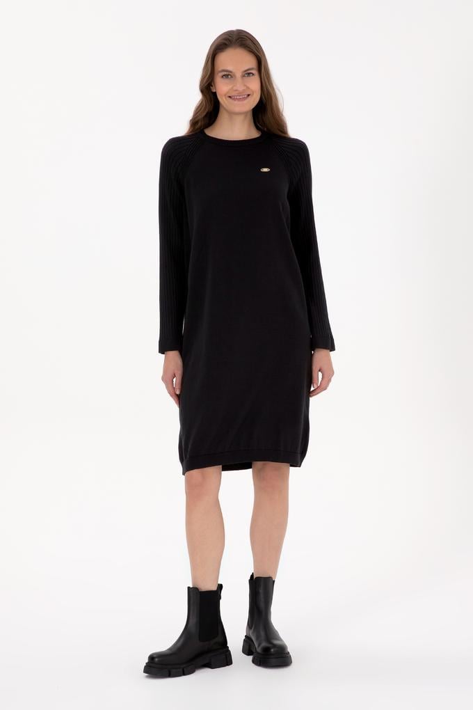Kadın Siyah Triko Elbise
