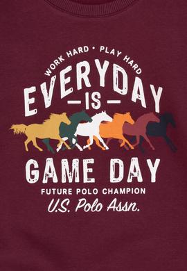 Erkek Çocuk Bordo Şardonlu Bisiklet Yaka Sweatshirt - 50316406004