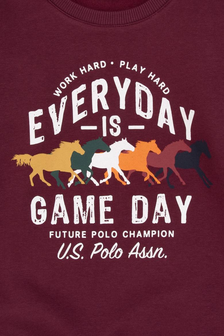 Erkek Çocuk Bordo Şardonlu Bisiklet Yaka Sweatshirt - 50316406004