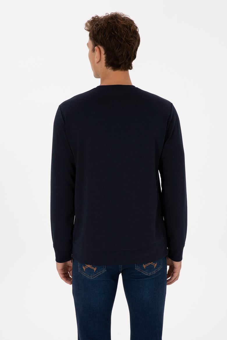 Erkek Regular Fit Bisiklet Yaka Lacivert Sweatshirt - 50315483048