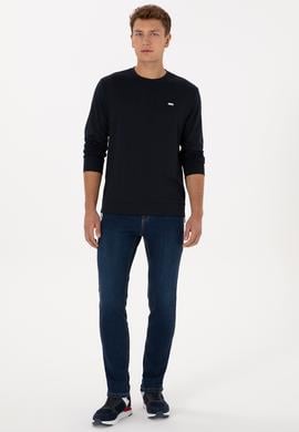 Erkek Regular Fit Bisiklet Yaka Lacivert Sweatshirt - 50315483048