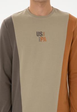 Erkek Açık Haki Sweatshirt - 50316379006