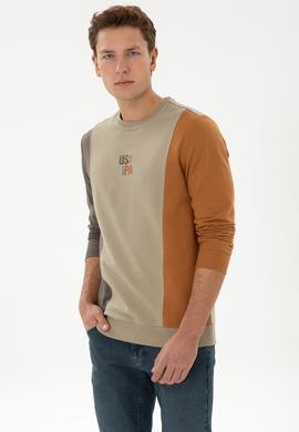Erkek Açık Haki Sweatshirt - 50316379006