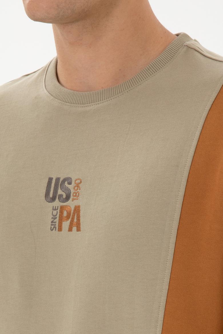 Erkek Açık Haki Sweatshirt - 50316379006