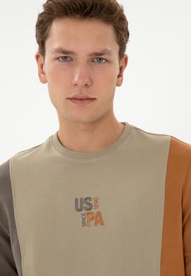 Erkek Açık Haki Sweatshirt - 50316379006