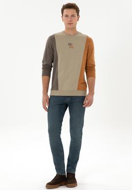 Erkek Açık Haki Sweatshirt - 50316379006