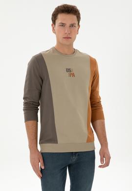Erkek Açık Haki Sweatshirt - 50316379006