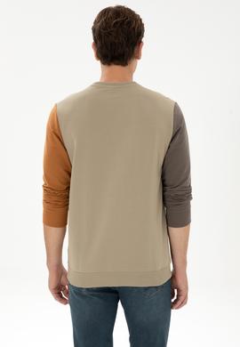 Erkek Açık Haki Sweatshirt - 50316379006