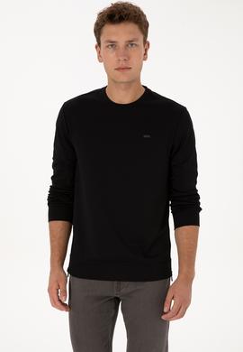 Erkek Regular Fit Bisiklet Yaka Siyah Sweatshirt - 50315483039