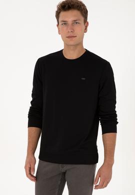 Erkek Regular Fit Bisiklet Yaka Siyah Sweatshirt - 50315483039