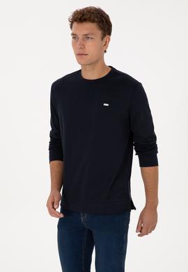 Erkek Regular Fit Bisiklet Yaka Lacivert Sweatshirt - 50315483048