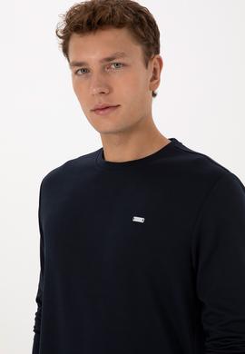 Erkek Regular Fit Bisiklet Yaka Lacivert Sweatshirt - 50315483048