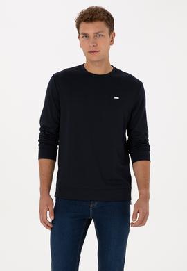 Erkek Regular Fit Bisiklet Yaka Lacivert Sweatshirt - 50315483048
