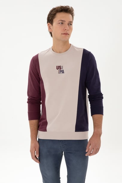 Erkek Regular Fit Bisiklet Yaka Taş İnce Sweatshirt