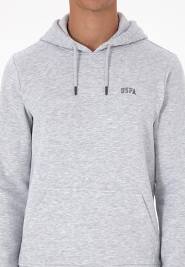 Erkek Regular Fit Kapüşonlu Şardonlu Açık Gri Basic Sweatshirt - 50315582243