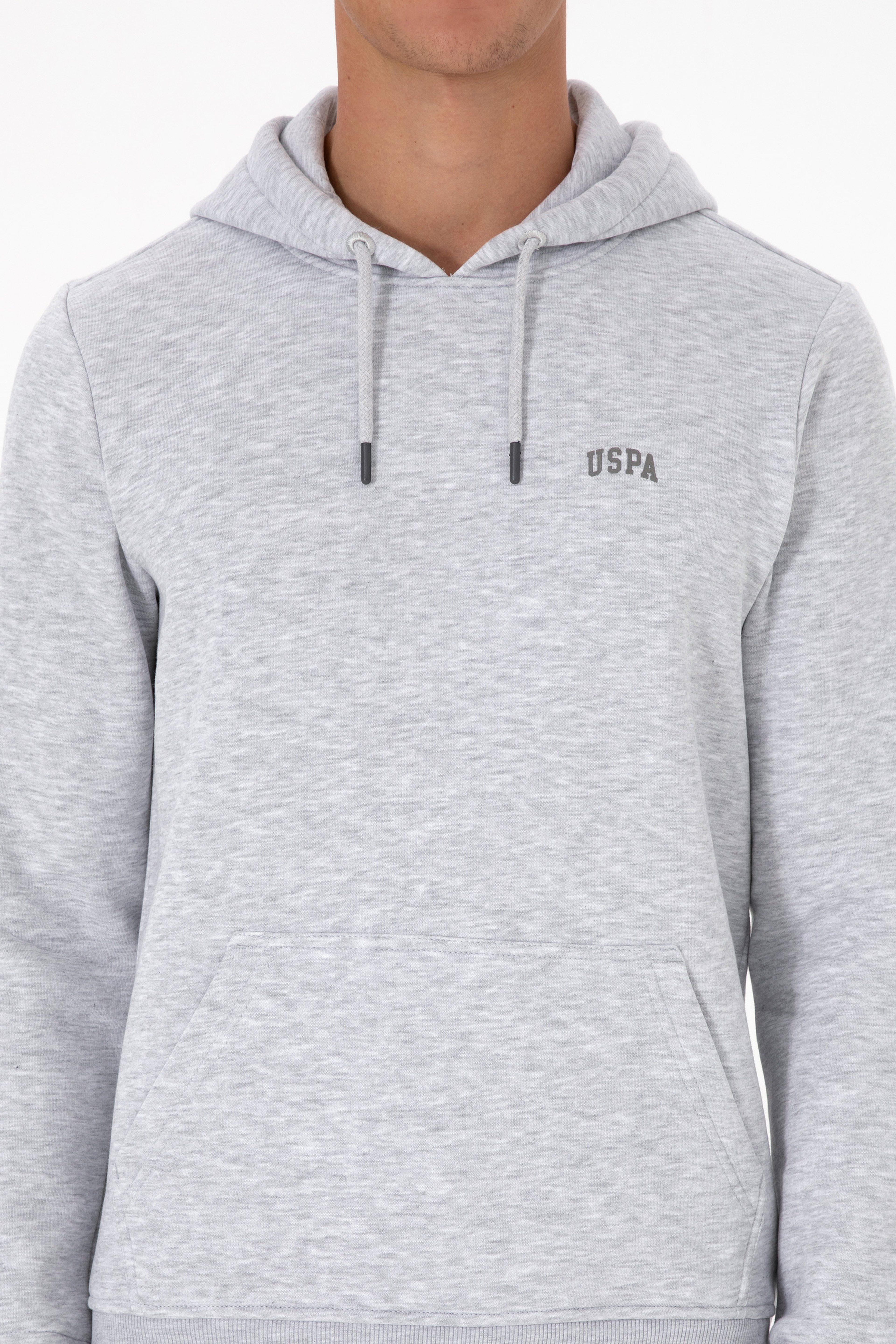 Erkek Regular Fit Kapüşonlu Şardonlu Açık Gri Basic Sweatshirt - Image 6