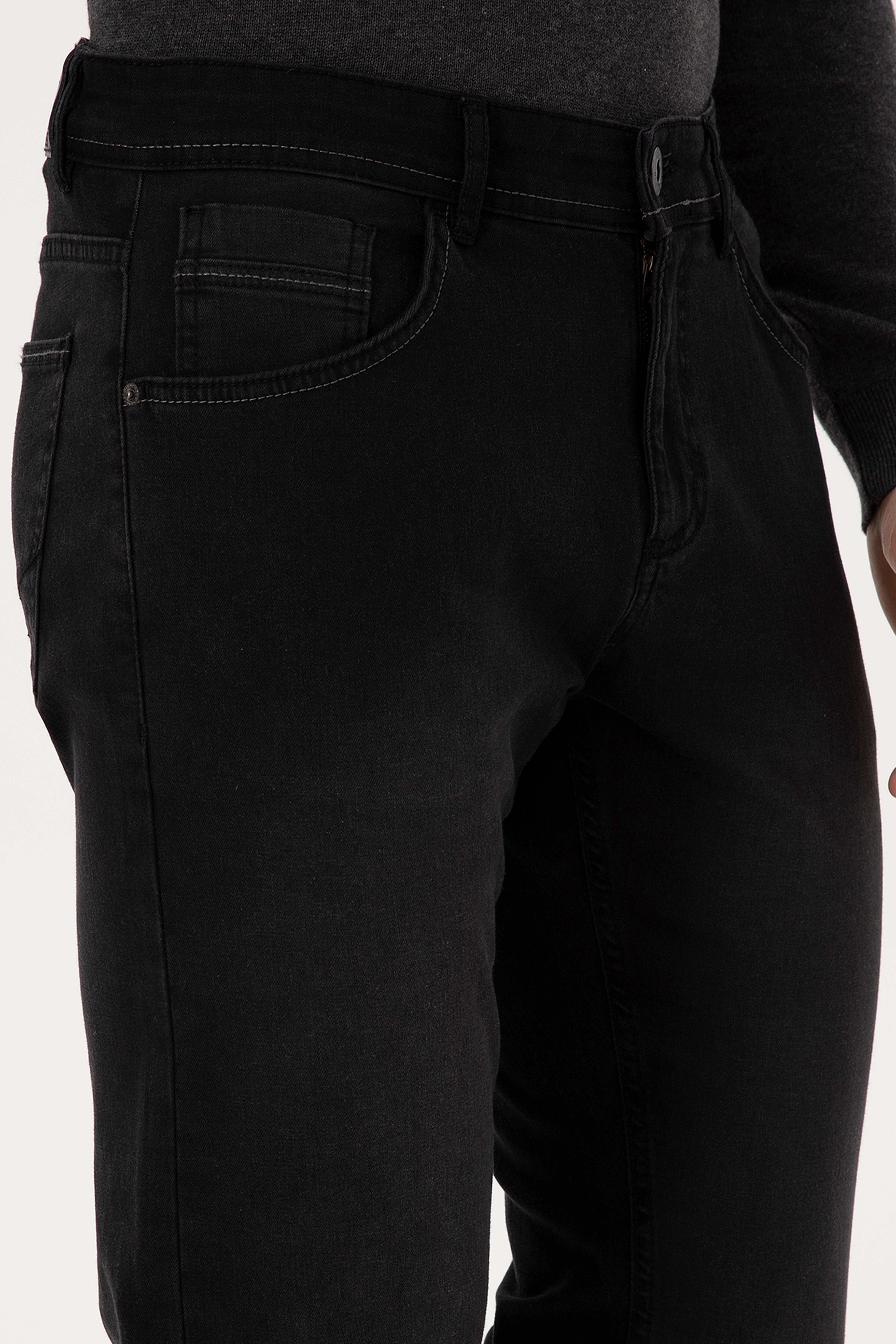 Erkek Siyah Slim Fit Jean Pantolon - Image 5