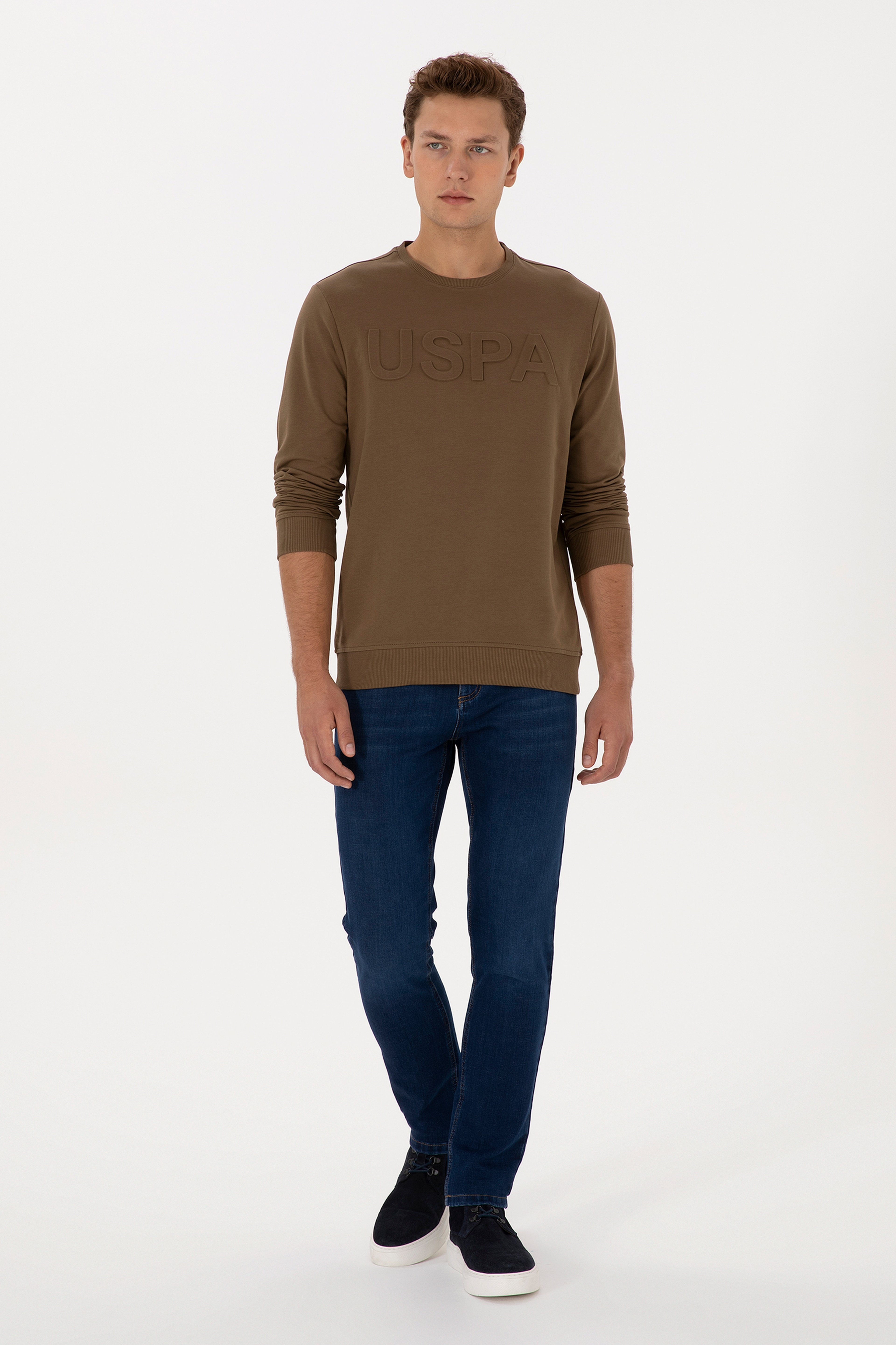 Erkek Koyu Mavi Slim Fit Jean Pantolon