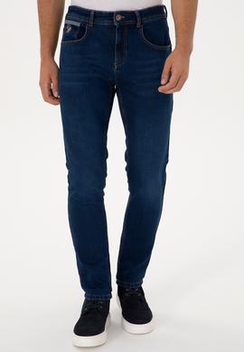 Erkek Koyu Mavi Slim Fit Jean Pantolon - 50316552107