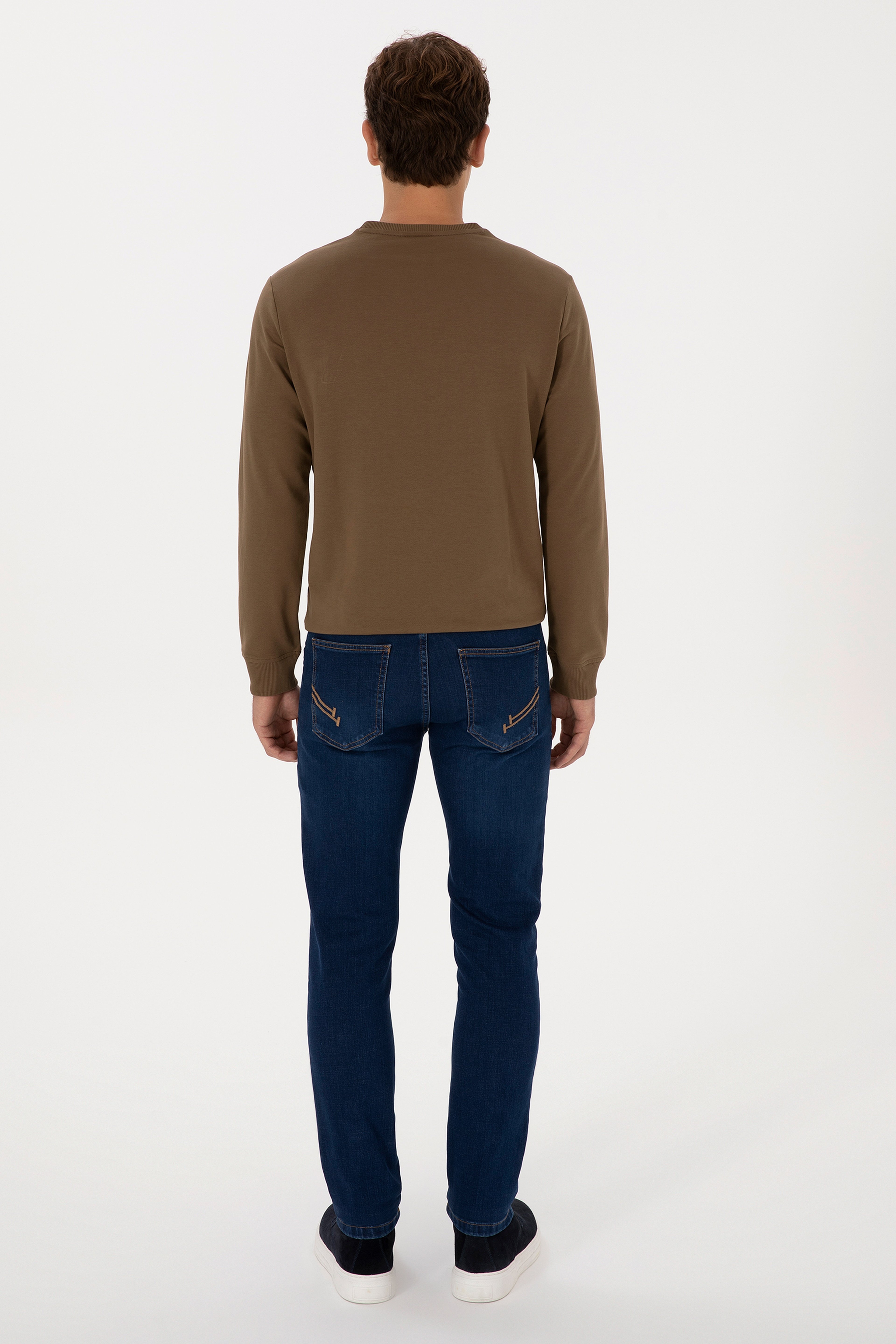 Erkek Koyu Mavi Slim Fit Jean Pantolon - Image 4