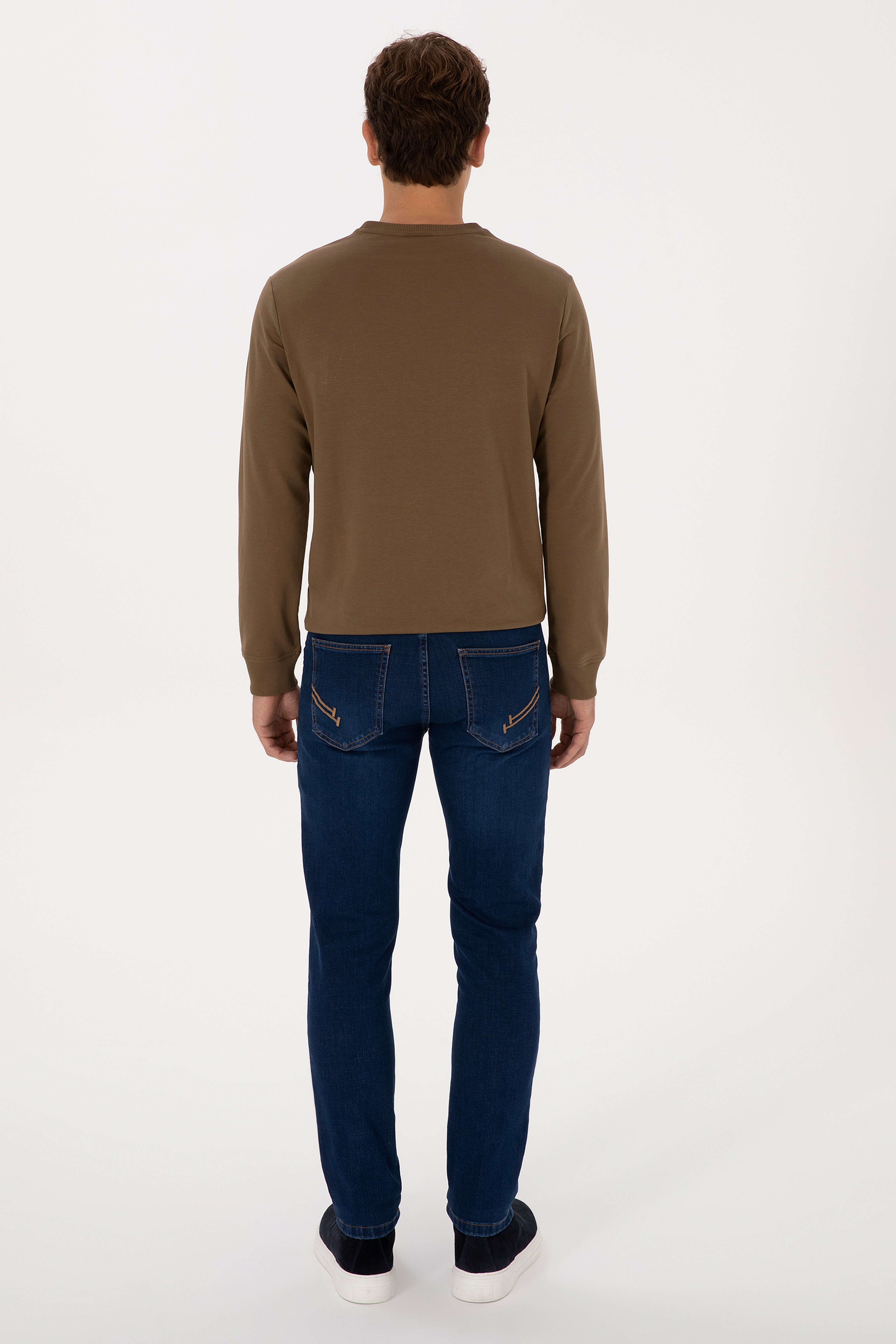 Erkek Koyu Mavi Slim Fit Jean Pantolon
