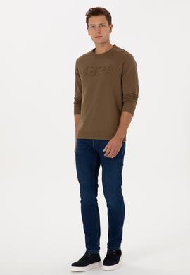 Erkek Koyu Mavi Slim Fit Jean Pantolon - 50316552107