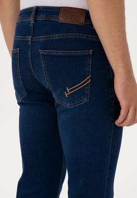 Erkek Koyu Mavi Slim Fit Jean Pantolon - 50316552107