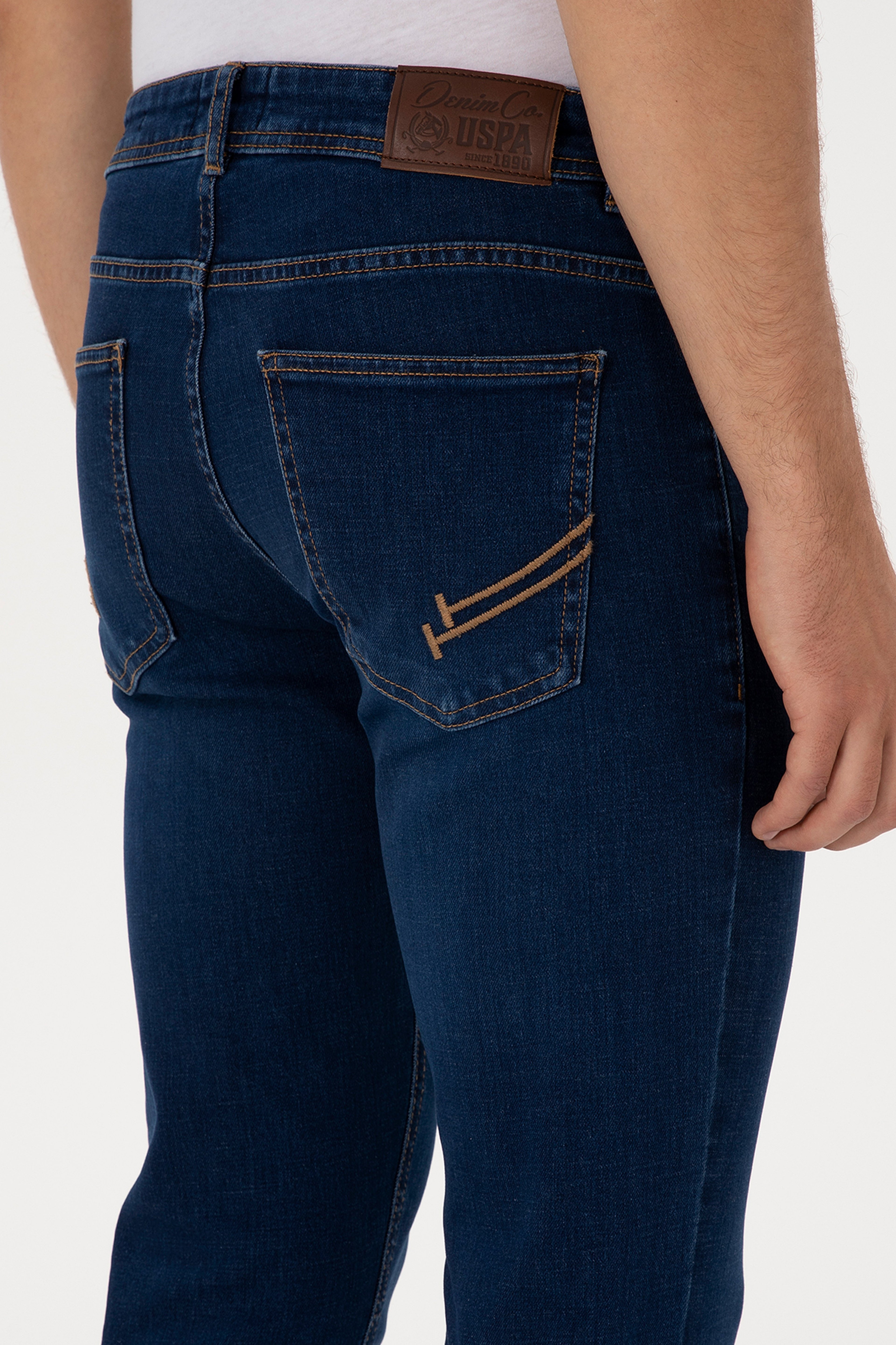 Erkek Koyu Mavi Slim Fit Jean Pantolon - Image 6