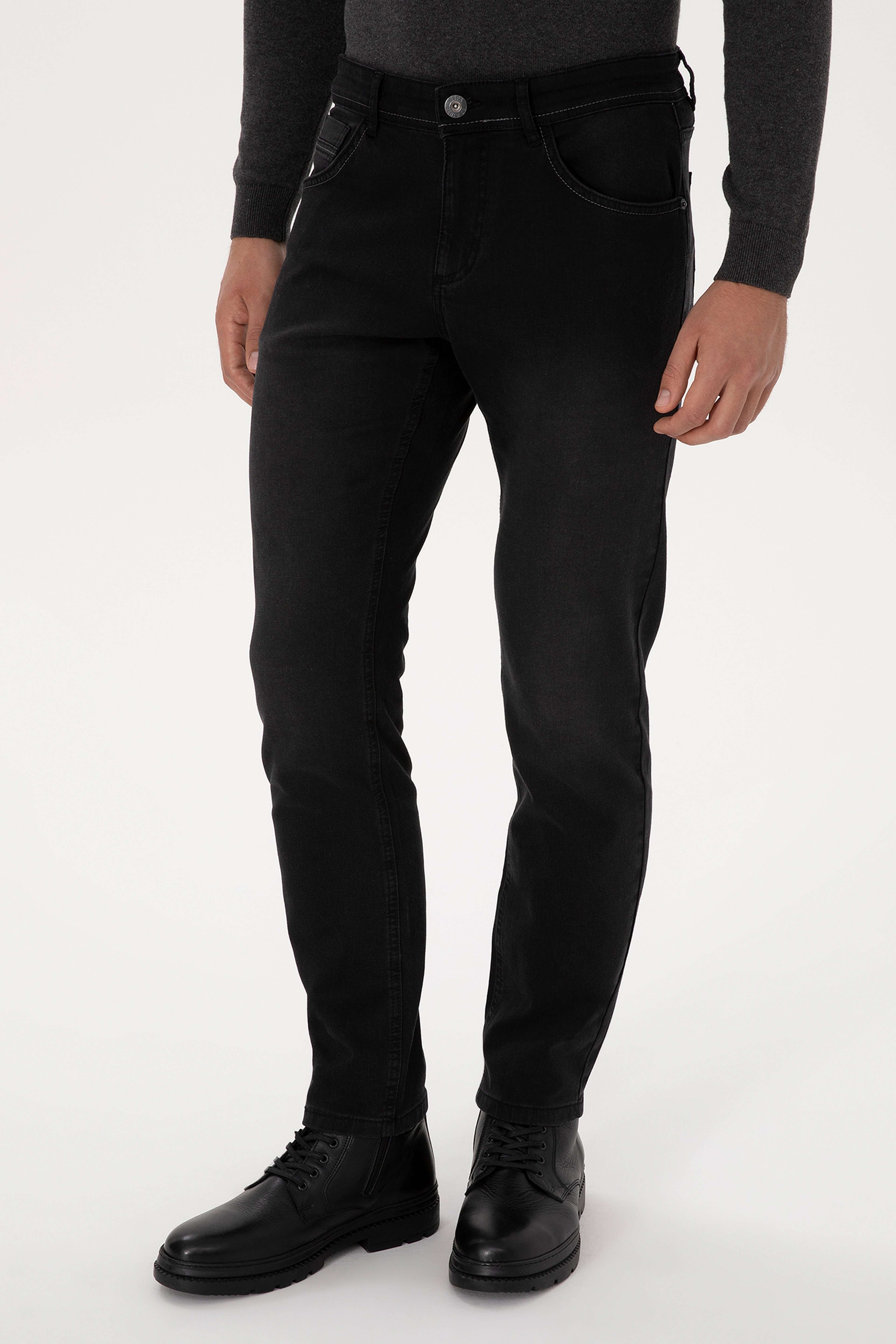 Erkek Siyah Slim Fit Jean Pantolon - Image 2