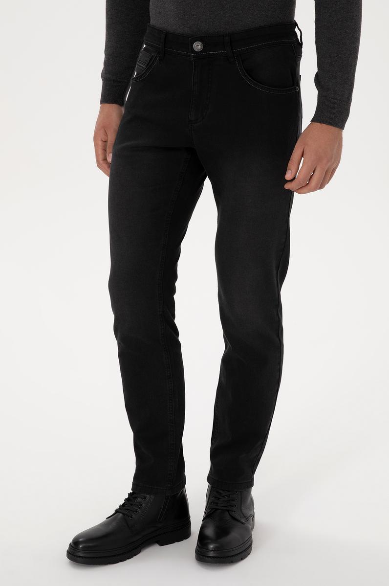 Erkek Siyah Slim Fit Jean Pantolon