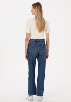 Kadın Mavi Jean Straight Fit Pantolon - 50316592006