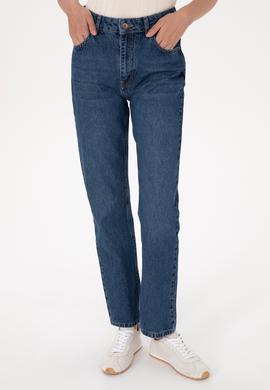 Kadın Mavi Jean Straight Fit Pantolon - 50316592006