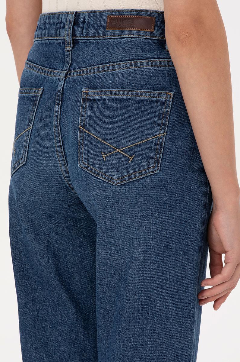 Kadın Mavi Jean Straight Fit Pantolon