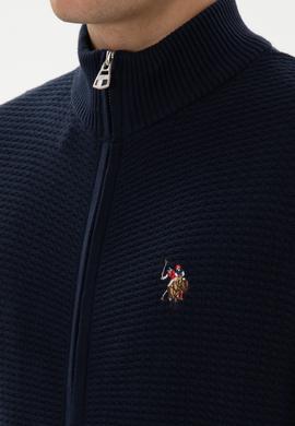 Erkek Lacivert Basic Triko Hırka - 50317151006