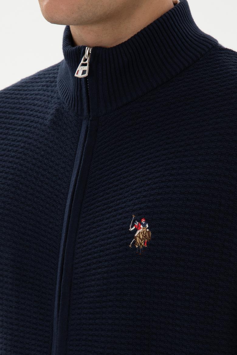 Erkek Lacivert Basic Triko Hırka - 50317151006