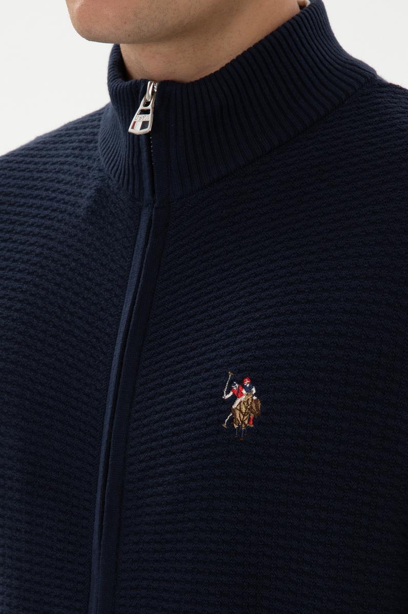 Erkek Lacivert Basic Triko Hırka