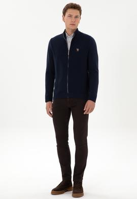 Erkek Lacivert Basic Triko Hırka - 50317151006