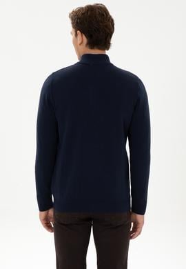 Erkek Lacivert Basic Triko Hırka - 50317151006