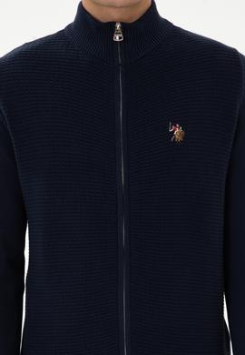 Erkek Lacivert Basic Triko Hırka - 50317151006