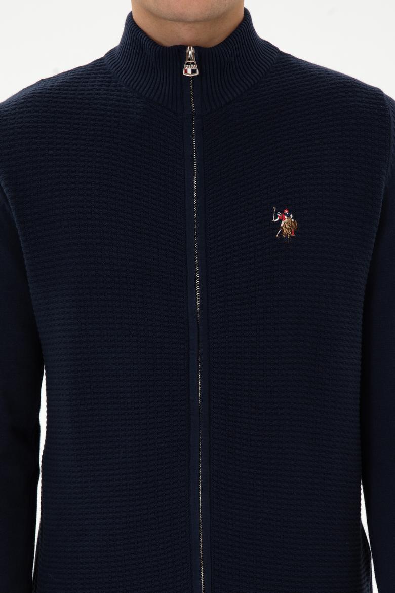 Erkek Lacivert Basic Triko Hırka - 50317151006