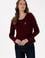 Kadın Bordo Bisiklet Yaka Kazak