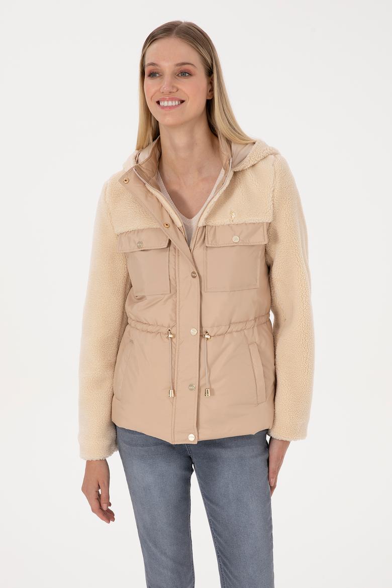 Kadın Ekru Deri Ceket