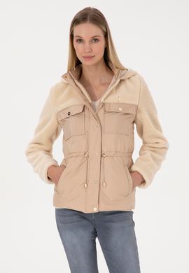 Kadın Ekru Deri Ceket - 50317362010